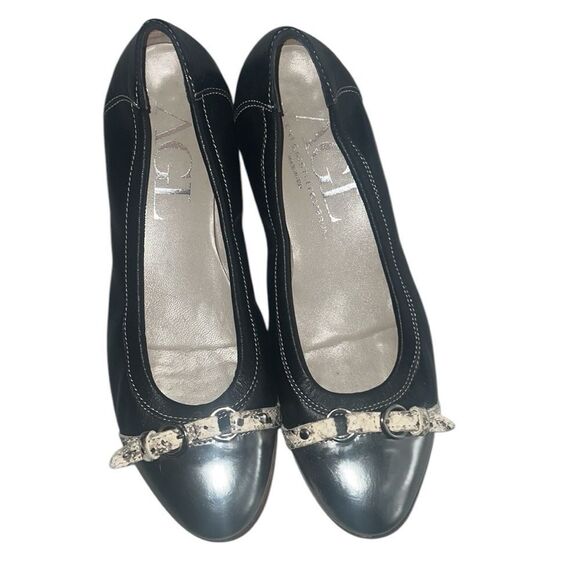 AGL Black and Silver Women's Shoes Size 40 - Picture 2 of 7